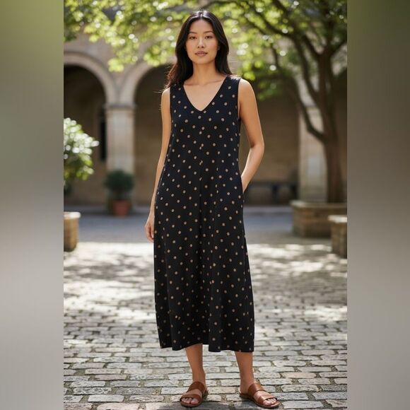 J. Jill Dresses & Skirts - J. Jill Blue and White Sleeveless V-Neck Maxi Sundress